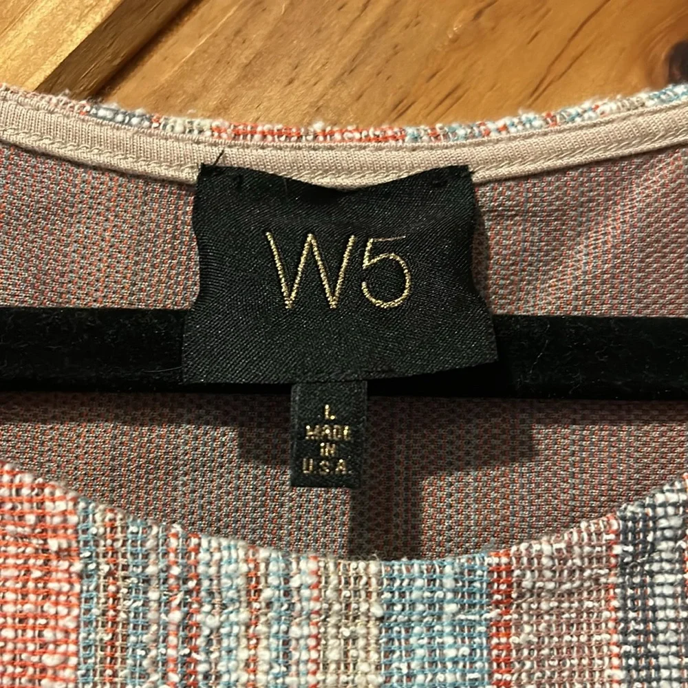 W5 multicolored striped textured tie front top - Picture 3 of 4